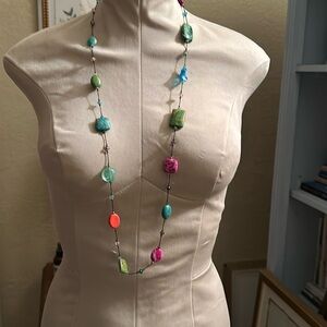 Beautiful vintage Premier necklace - multi colored stones and sparkling beads
